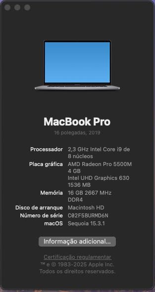 MacBook Pro 16 polegadas, 2019437882197955072002