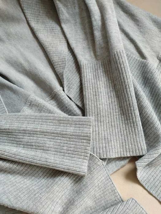 Sweter kardigan szary długi 36 S Reserved