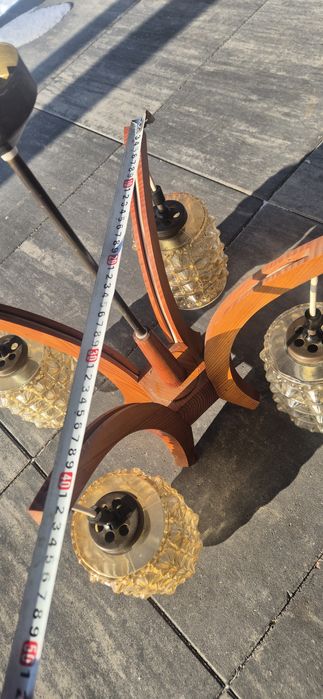 Lampa żyrandol prl zabytek klosz