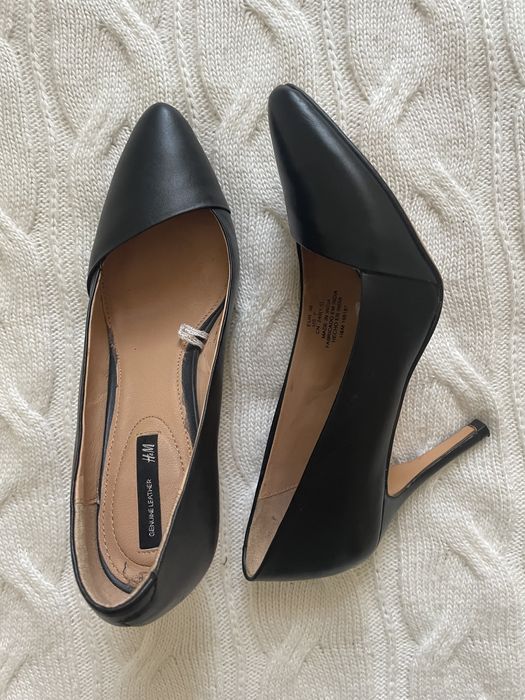 Шкіряні туфлі човники H&M Genuine leather