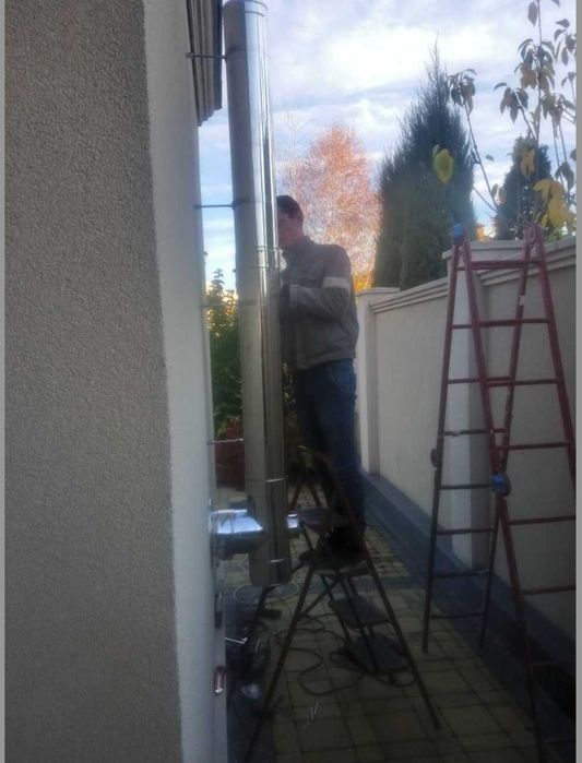 Установка Монтаж дымохода буржуйки печки Сверление Отверстий Вентиляци