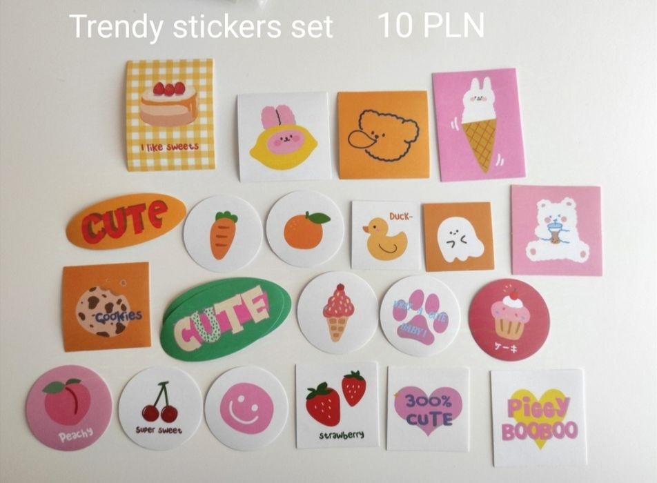 Naklejki scrapbooking bullet journal ozdoby 22 naklejki zestaw