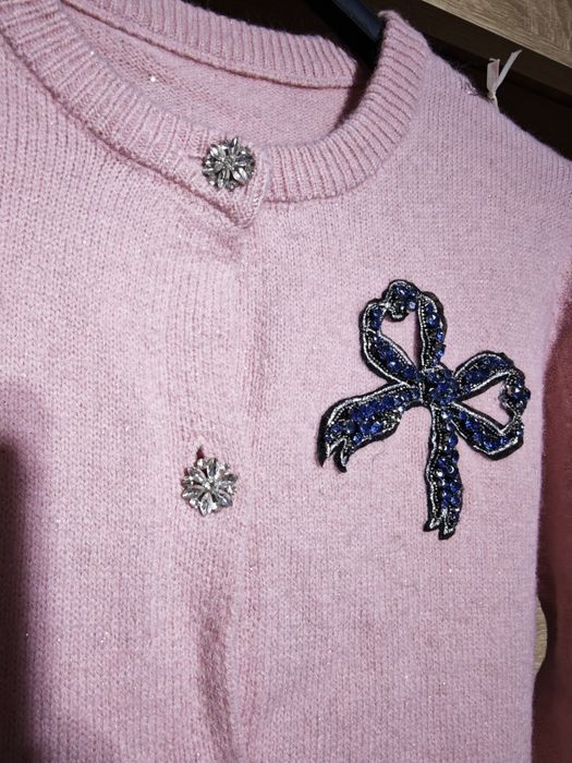 Nowy sweter zapinany różowy Rosella roz M-L