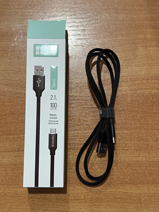 Кабель Colorway USB to Type-C 1m 2.1А Black (CW-CBUC003-BK)