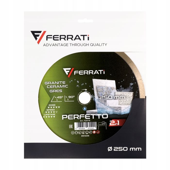 Ferrati Perfetto 250Mm Bardzo Precyzyjna Tarcza Do Ceramiki