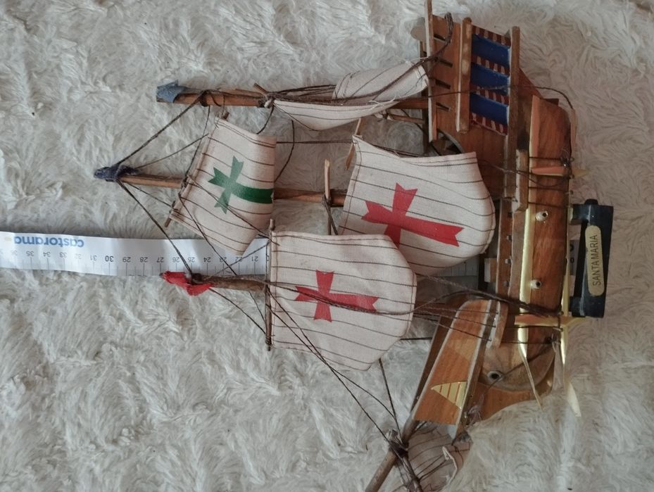 Stary duży drewniany żaglowiec statek model Santa Maria dekoracja