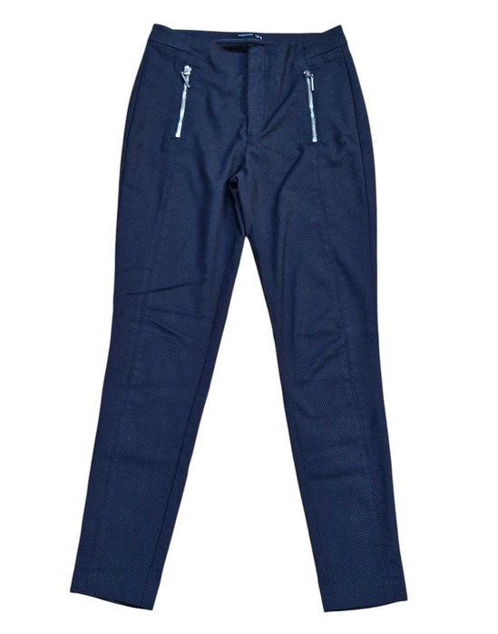 spodnie w drobne groszki do garsonki garnituru kieszenie na zamki