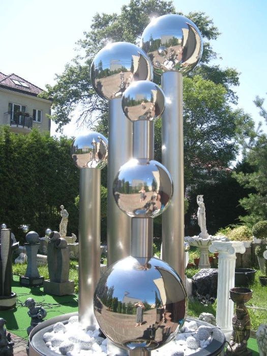 Fontanna kula ze stali nierdzewnej H150cm