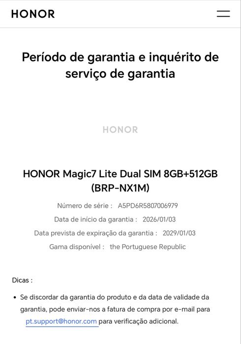 HONOR Magic7 Lite 5G – 8GB RAM + 512GB | Titanium Black | Garantia até 03/01/2029