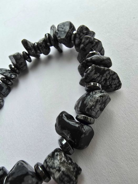 Bransoletka unisex  obsydian 19 cm.