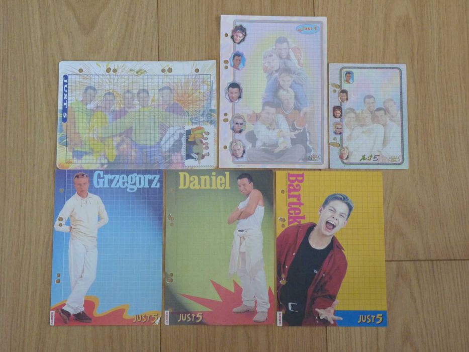 Zestaw karteczek do segregatora boysband Just 5 lata 90