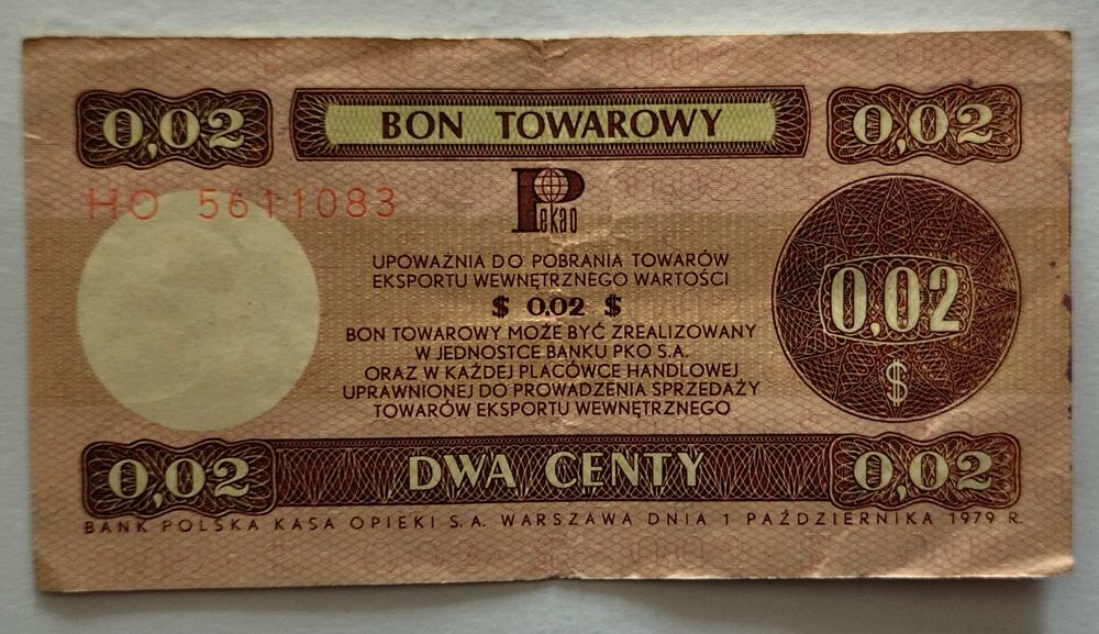 BONY TOWAROWE PRL 2 Centy 5 banknotów rok 1979