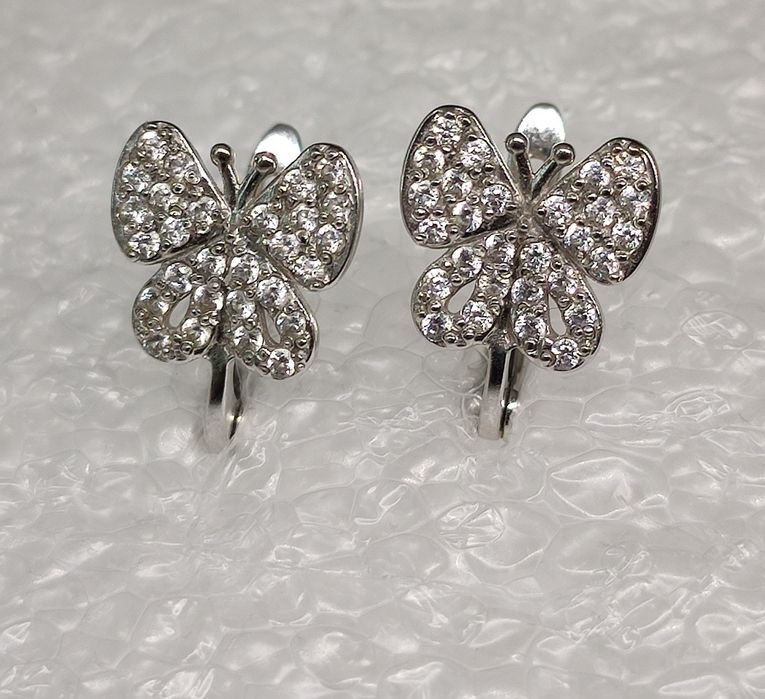 Серьги детские белое золото