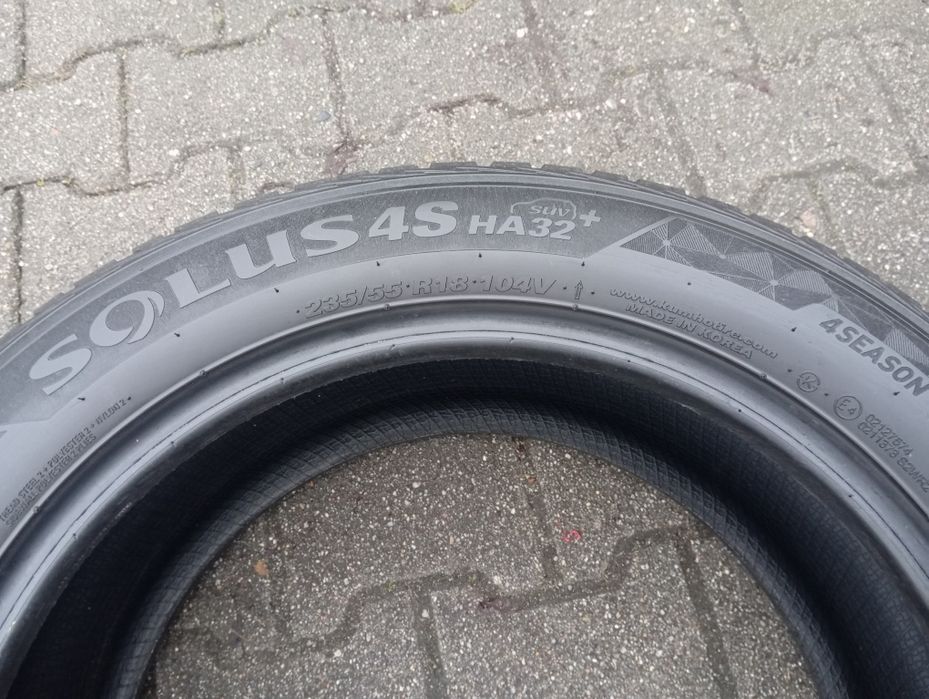 1szt całoroczna Kumho solus 4S SUV HA32+  235/55/18 104V XL  DOT4924