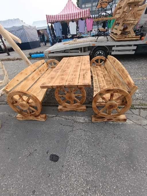 Komplet Ogrodowy Opalany na kołach