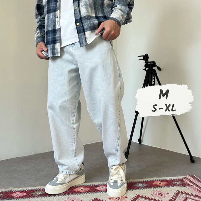Джинси чоловічі широкі baggy/balloon jeans, штани баггі балони | Джинсы широкие мужские, штаны, джынсы беги 90 х реп rap sk8 | Розмір M