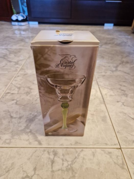 Castiçal com pé verde Cristal D'arques