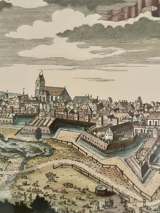 Grafika Panorama Breslau Wrocław  F.B.Werner