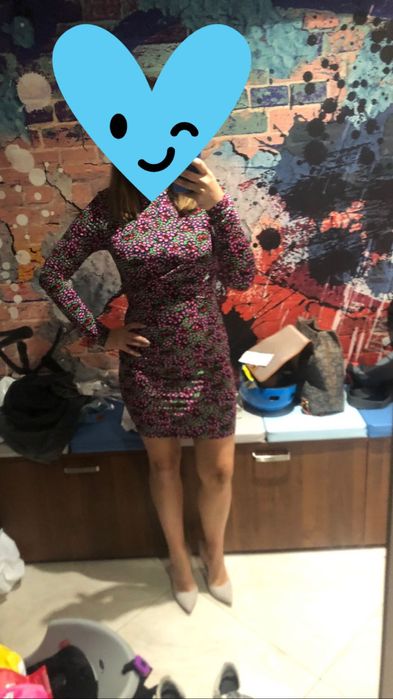 Sukienka hm 36 kwiaty dopasowana