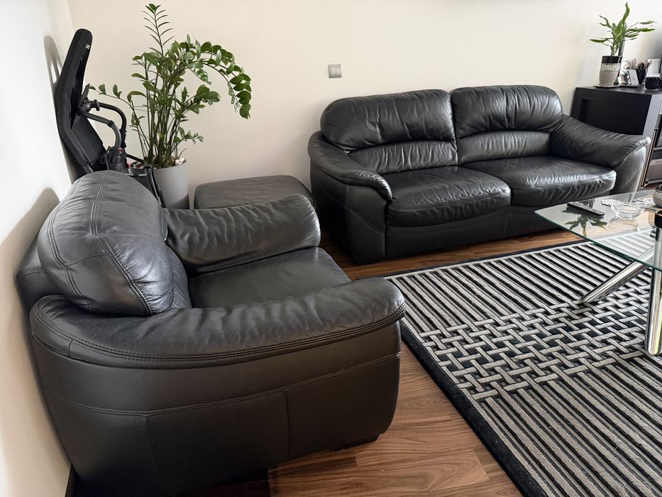 Kanapa skórzana , fotel skórzany komplet wypoczynkowy Gala Collezione