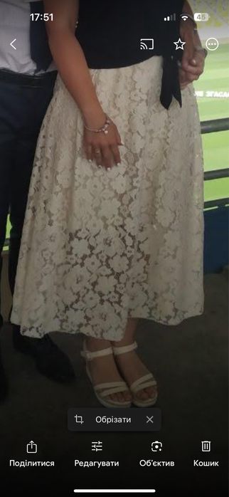 Спідниця мереживна кружевна з пояском