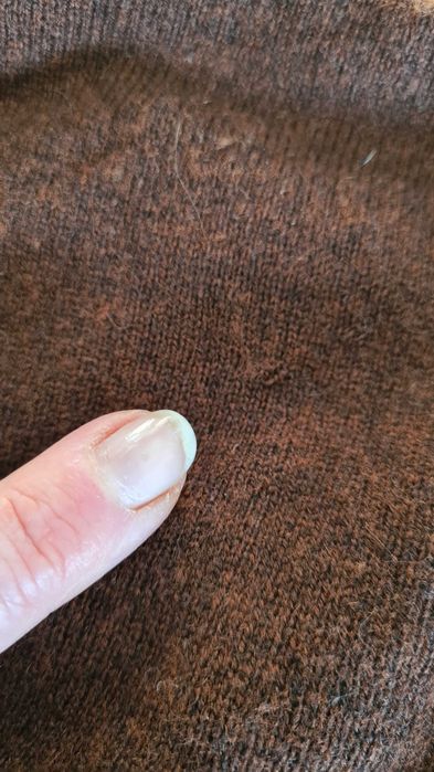 Kardigan sweter na guziki. Brązowy Czekoladowy. Kaszmir Wełna. L / XL