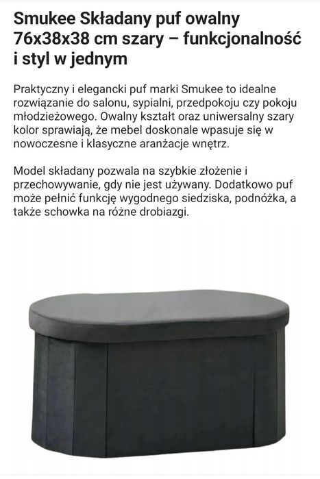 Składany puf nowy