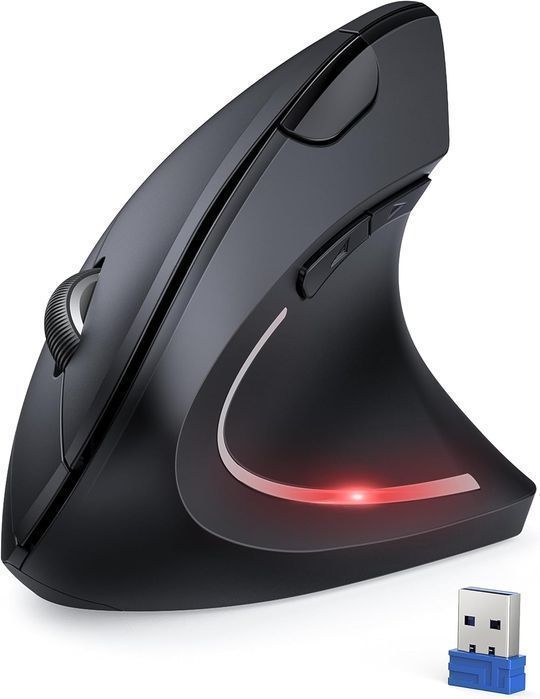 Ergonomiczna mysz pionowa TECKNET 2,4 G, cicha, 4800 dpi, 6 przycisków
