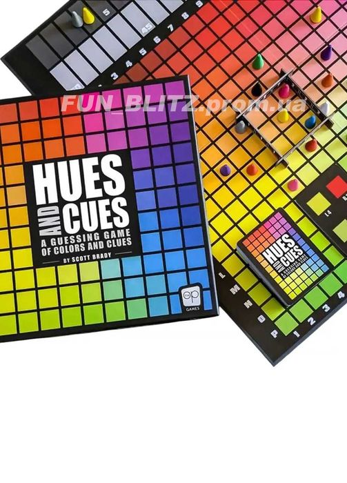 Настільна гра Hues and Cues / вгадування кольорів УЦІНКА (пом'ят короб