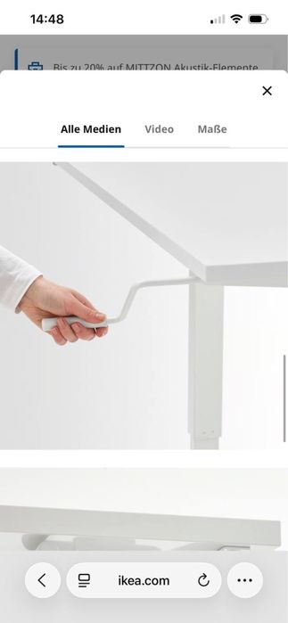Novo TROTTEN secretária de pé/sentado IKEA, branca, 120x70 cm.  NOVO