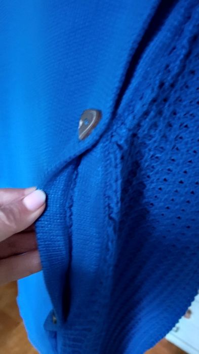 Kobaltowy długi sweter/sukienka r. 48