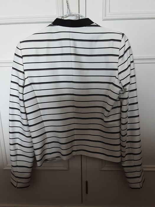 Casaco da Mango, branco com riscas pretas, Tamanho S