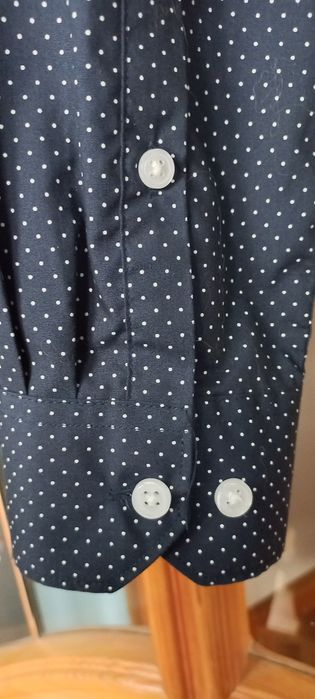 Granatowa elegancka koszula H&M do garnituru, r. 46/S