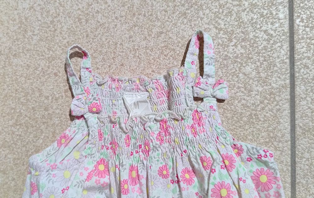 Ogrodniczki letnie przewiewne rampersy H&M 68