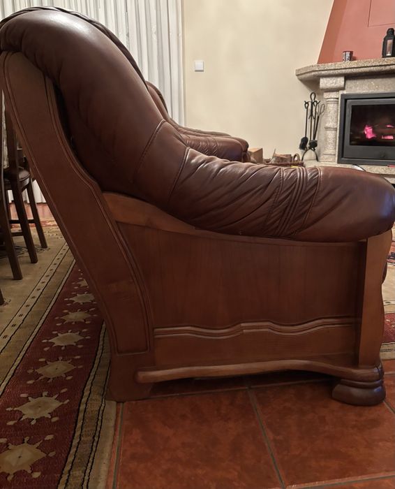 Conjunto 3 Sofas em Pele