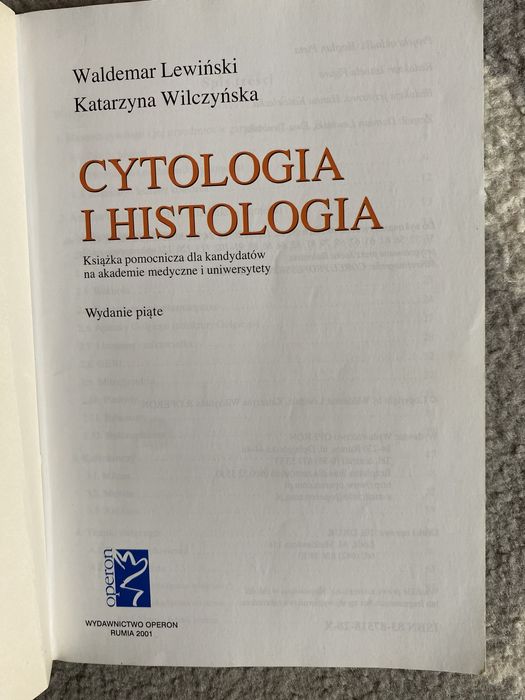 Waldemar Lewiński. Katarzyna Wilczyńska. Cytologia i Histologia