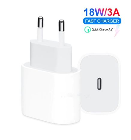 Carregador rápido Usb-C qc4.0 A 3.0 de 18w -Iphone, Huawei, Samsung