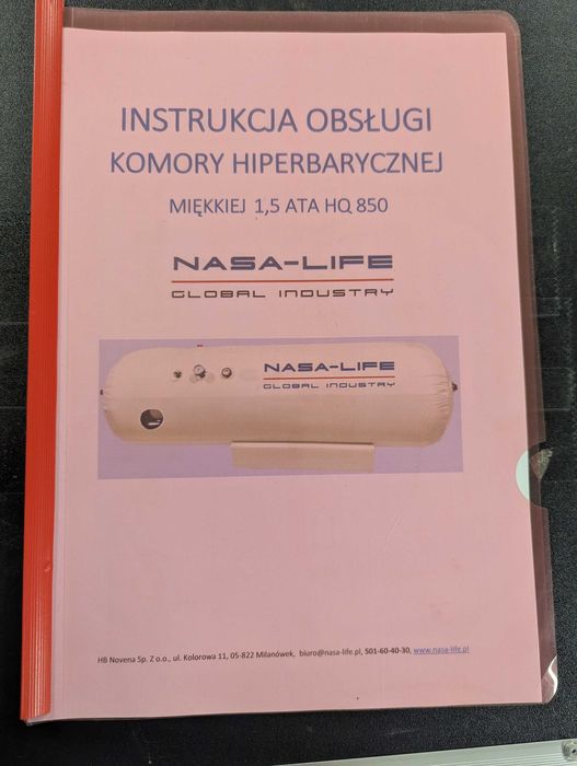 Komora Hiperbaryczna 1,5 ATA HQ 850