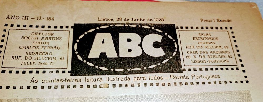 Antigas Revistas ABC capas desenhos Stuart Carvalhais Anos 20