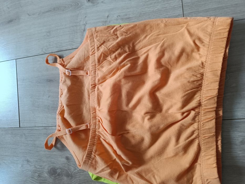Topy letnie neonowe 146 dziewczynka, dwupak