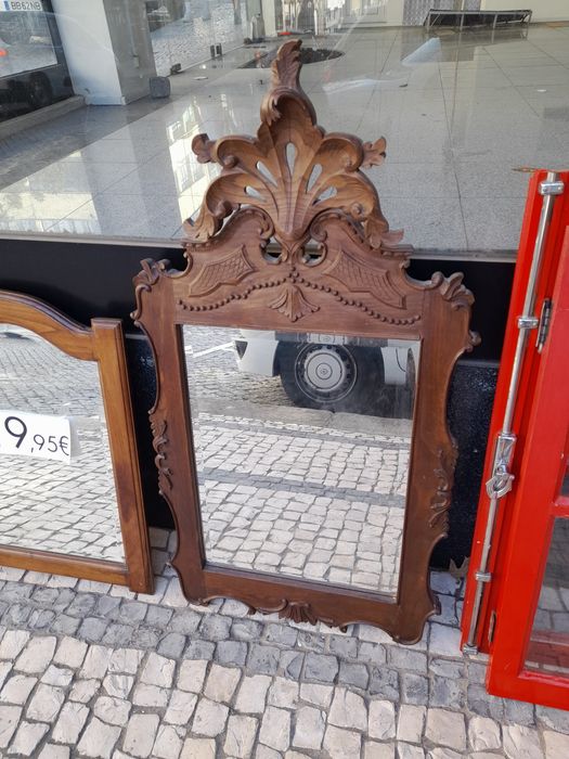 Espelho de parede moldura madeira maciça trabalhada antigo SUPER PREÇO