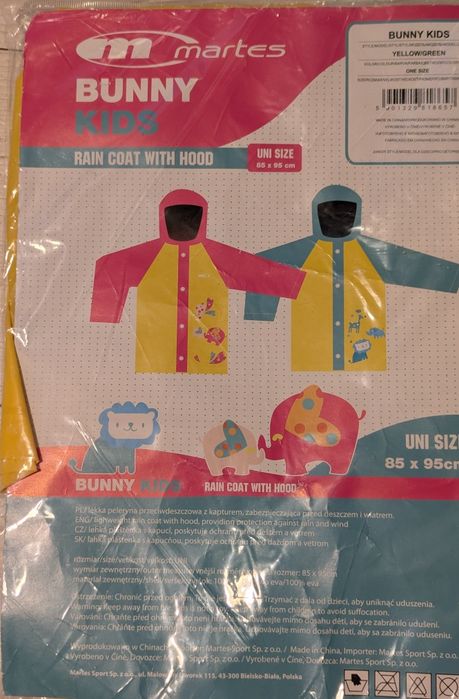 NOWY Martes płaszczyk przeciwdeszczowy rozmiar uniwersalny