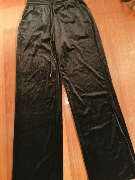 Calças veludo strass