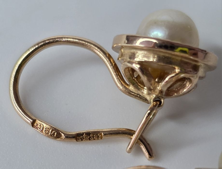 Золотые серьги с жемчугом ссср Золоті сережки з перлинами срср