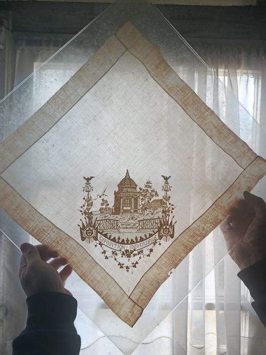 Bordado fino francês da exposição internacional de Paris de 1867