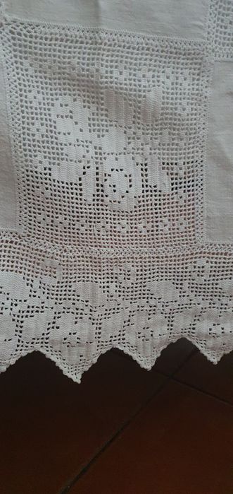 Toalha renda e linho