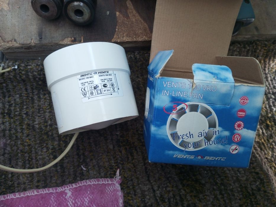 Вентилятор для вент каналів vents 100vko 14w 220-240v 2300r.p.m