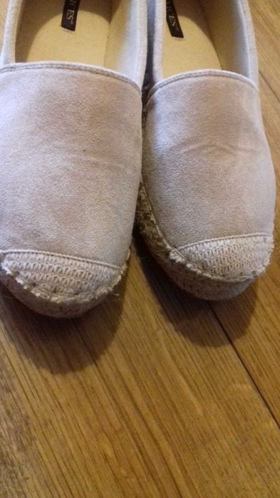 Espadryle, buty 38, jasny bez