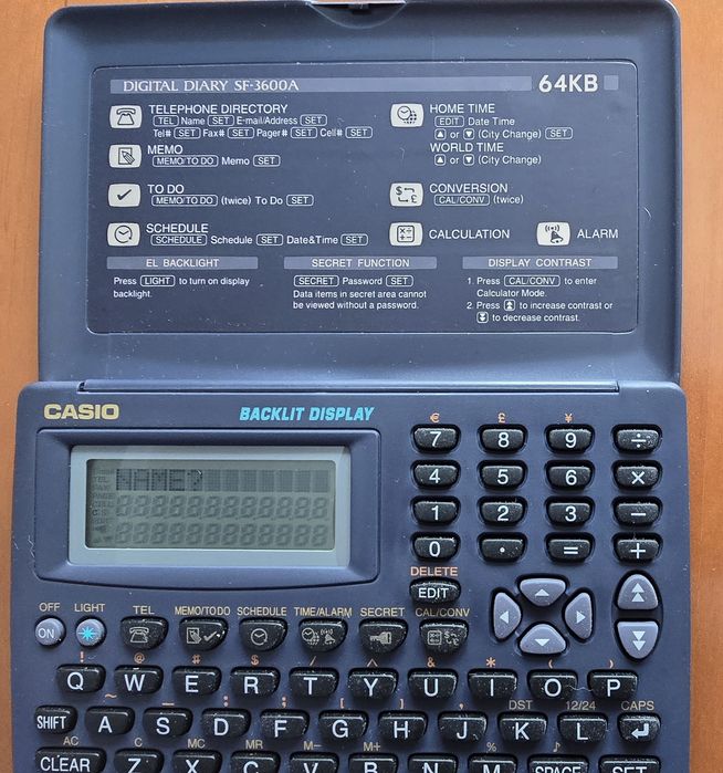 Organizer Casio digital diary SF-3600A 64KB