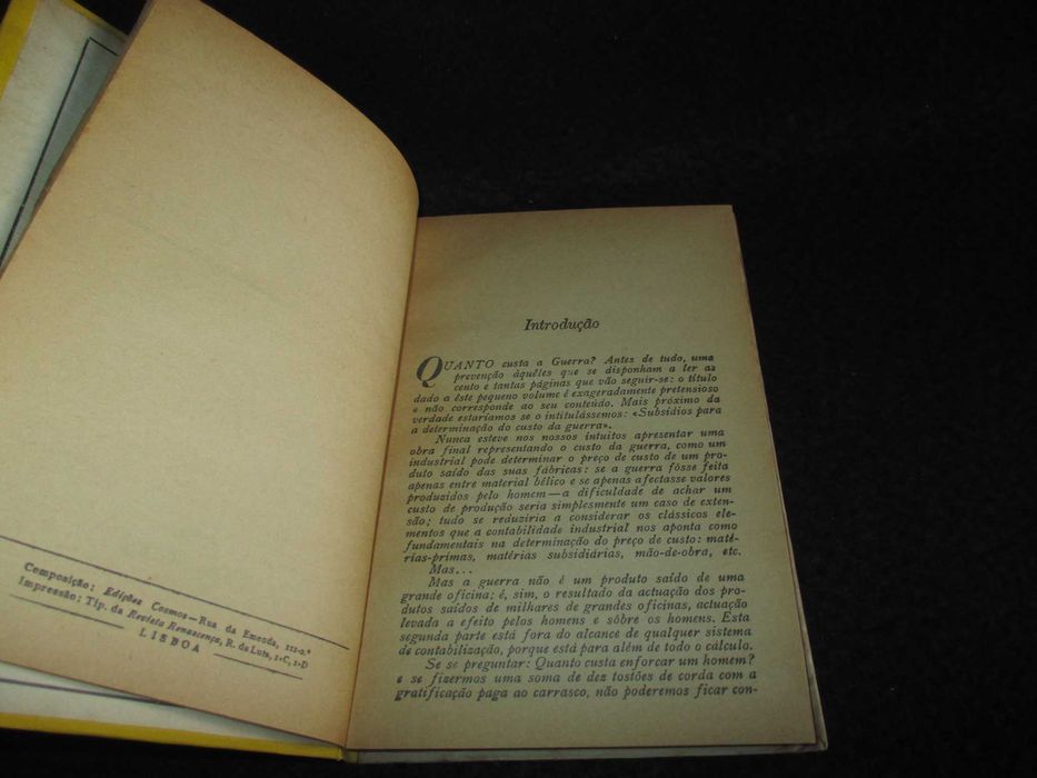 Livro Quanto Custa a Guerra António Sebastião Gonçalves